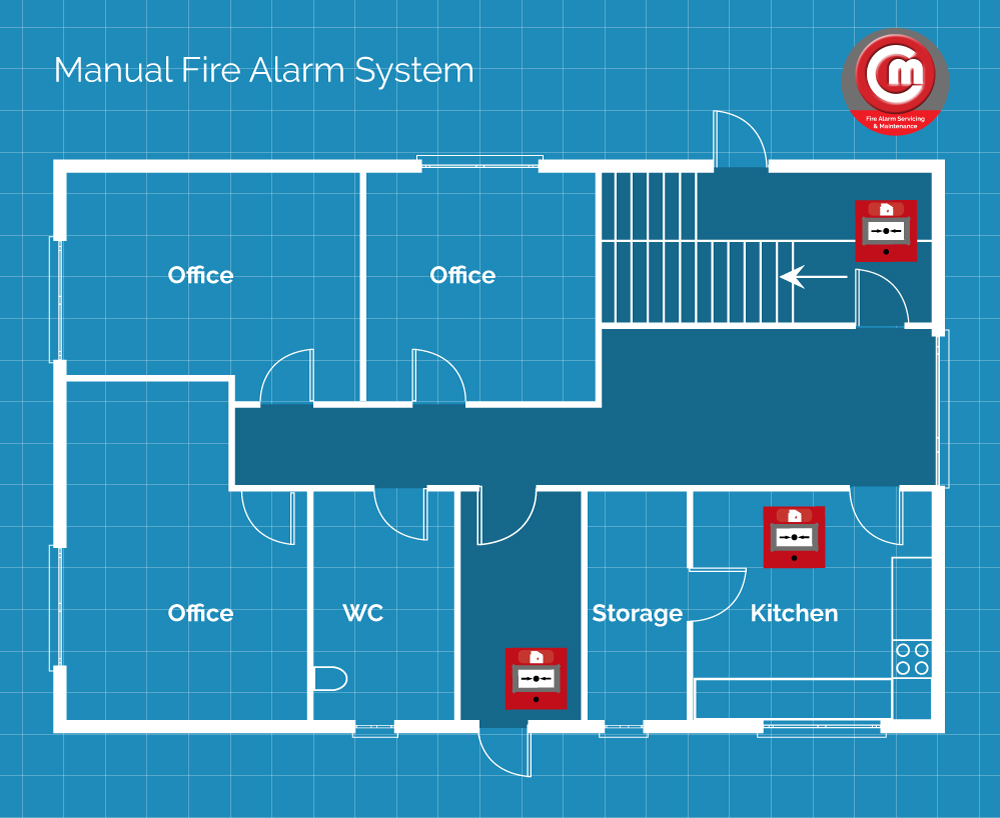 Example Floor Plan for Manual Alarm System